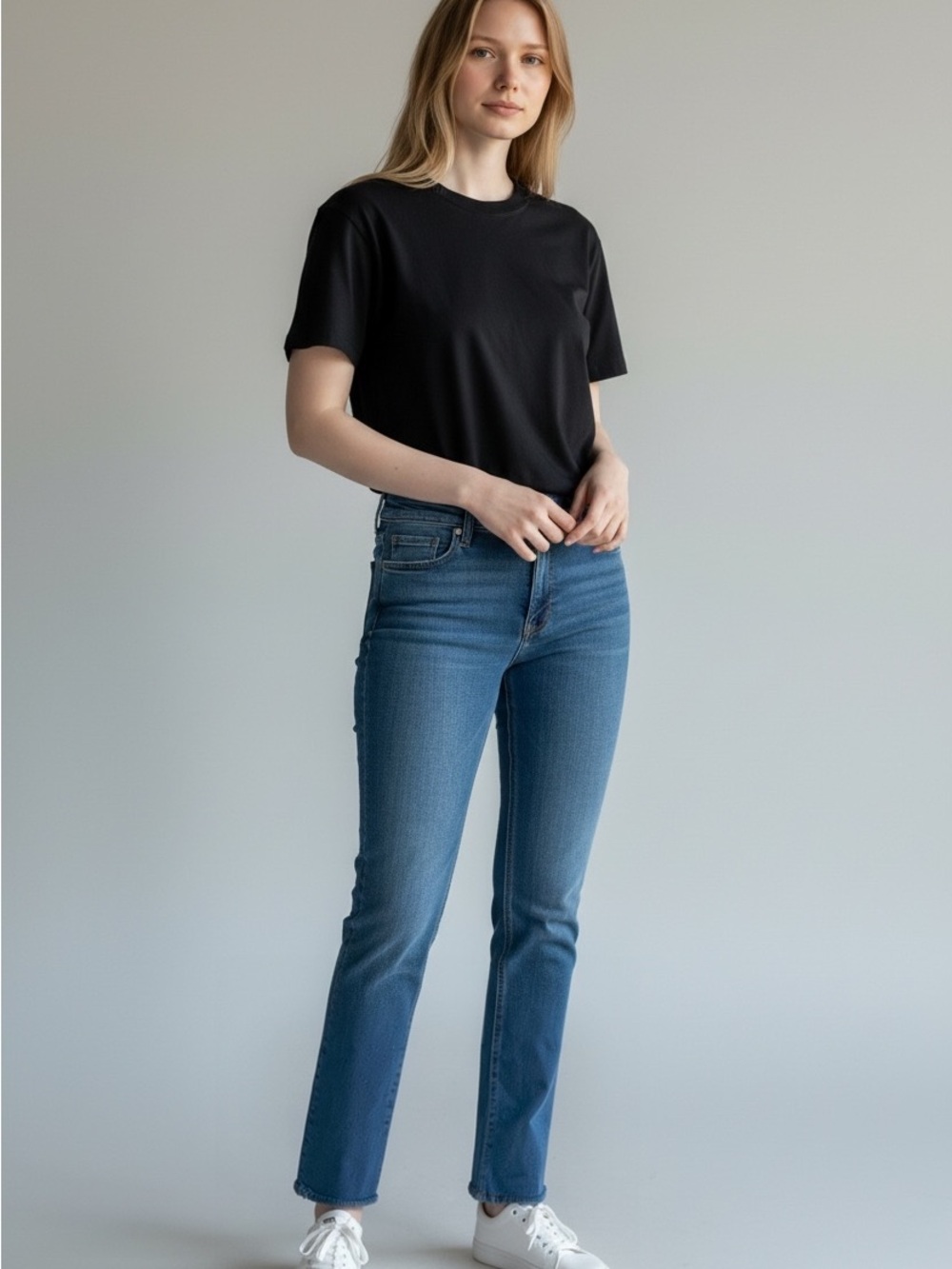 Frank & Eileen Mid Blue Straight Leg Jeans Size 8